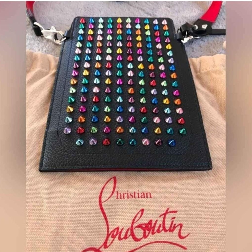 Like New Spiked Christian Louboutin Colorful Slim Crossbody Bag